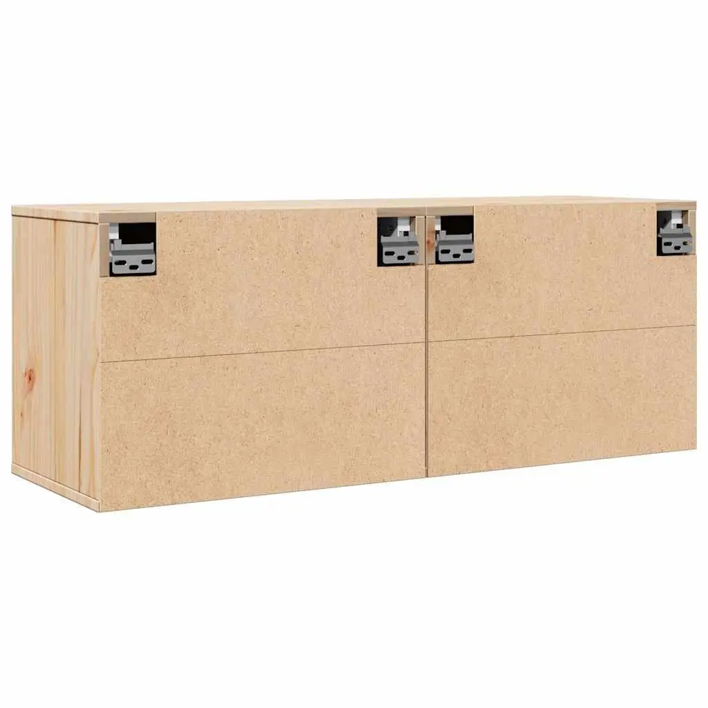 Brown Solid Pine Wood Wall Cabinets 2 pcs 45x30x35 cm