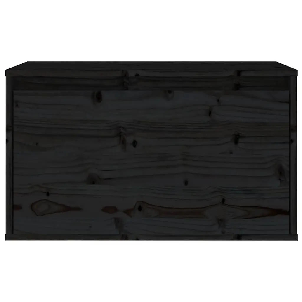 Wall Cabinet Black 60x30x35 cm Solid Pinewood Hanging Storage Shelves Unit