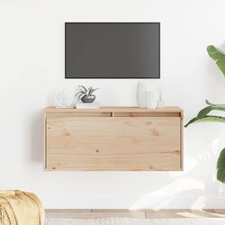 Wall Cabinet 80x30x35 cm Brown Solid Wood Pine Floating Shelf Display Unit