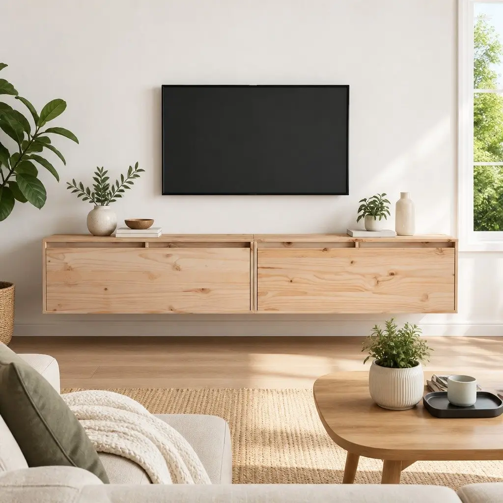 Floating Wall Cabinet 100x30x35 cm Brown Solid Pine