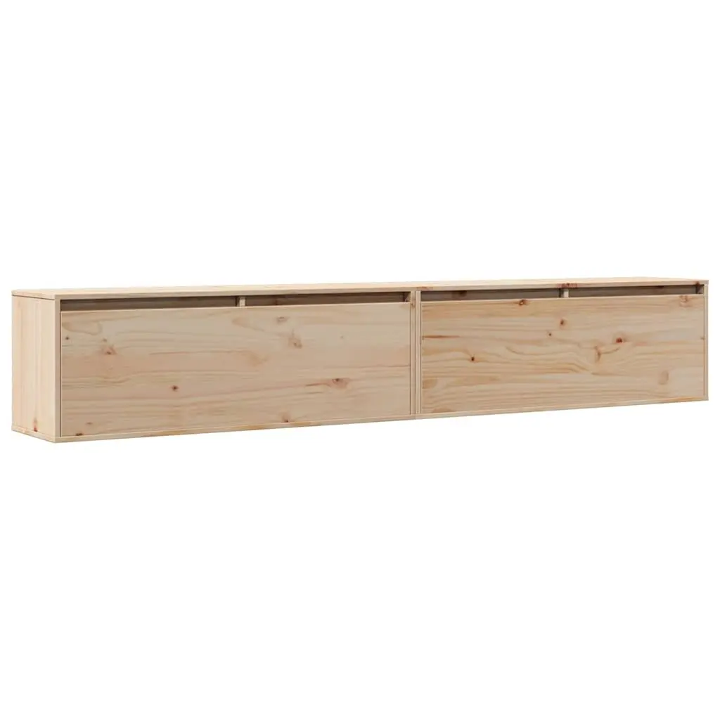 Floating Wall Cabinet 100x30x35 cm Brown Solid Pine
