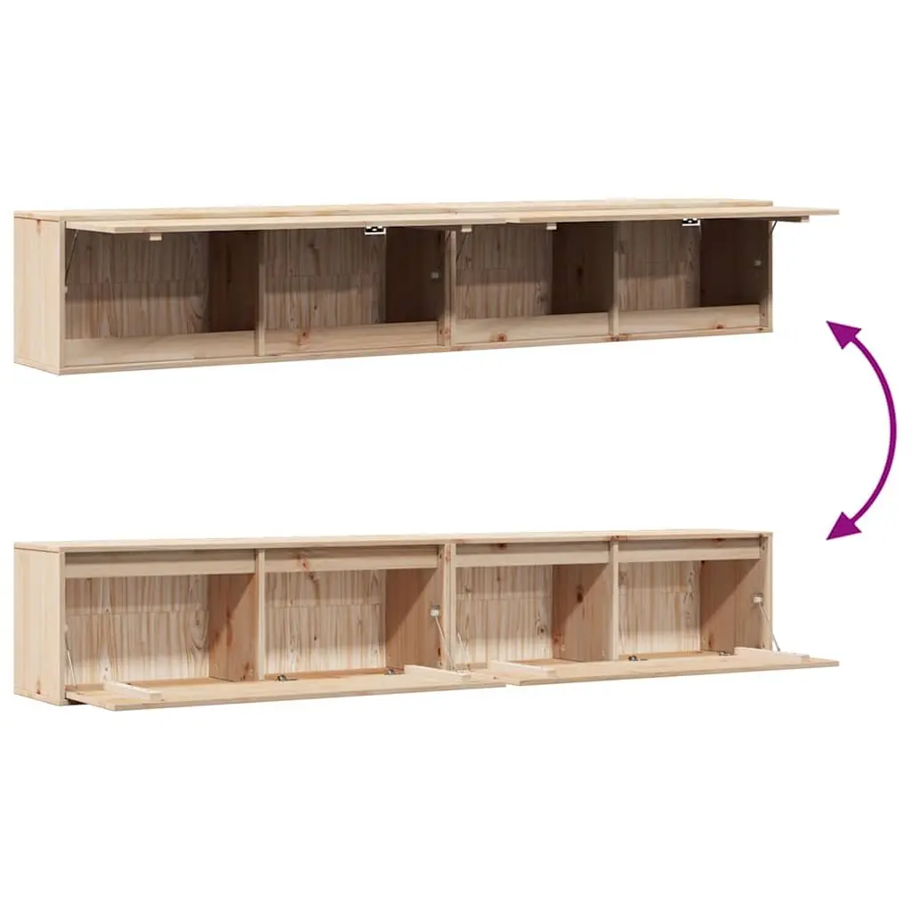 Floating Wall Cabinet 100x30x35 cm Brown Solid Pine