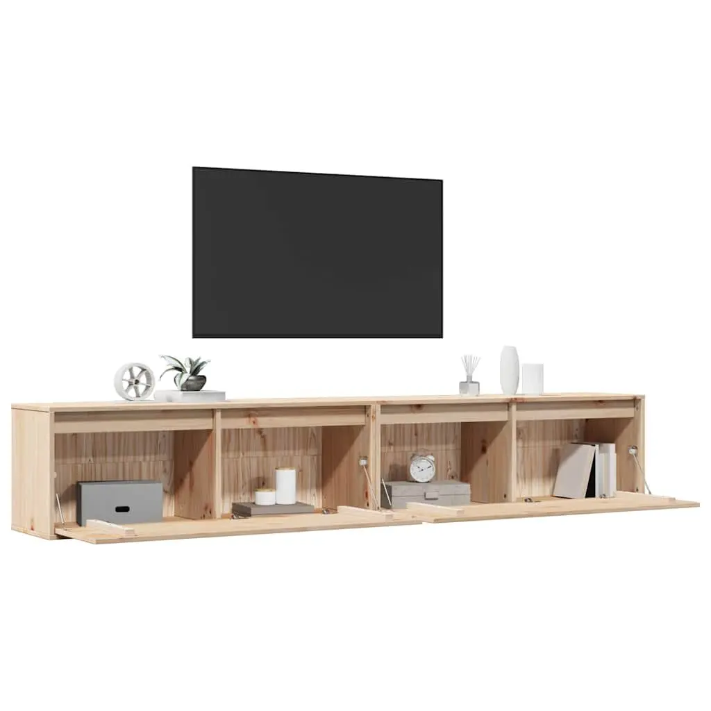 Floating Wall Cabinet 100x30x35 cm Brown Solid Pine