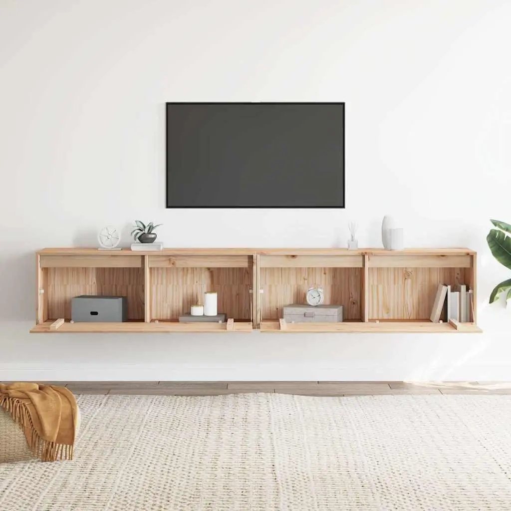 Floating Wall Cabinet 100x30x35 cm Brown Solid Pine