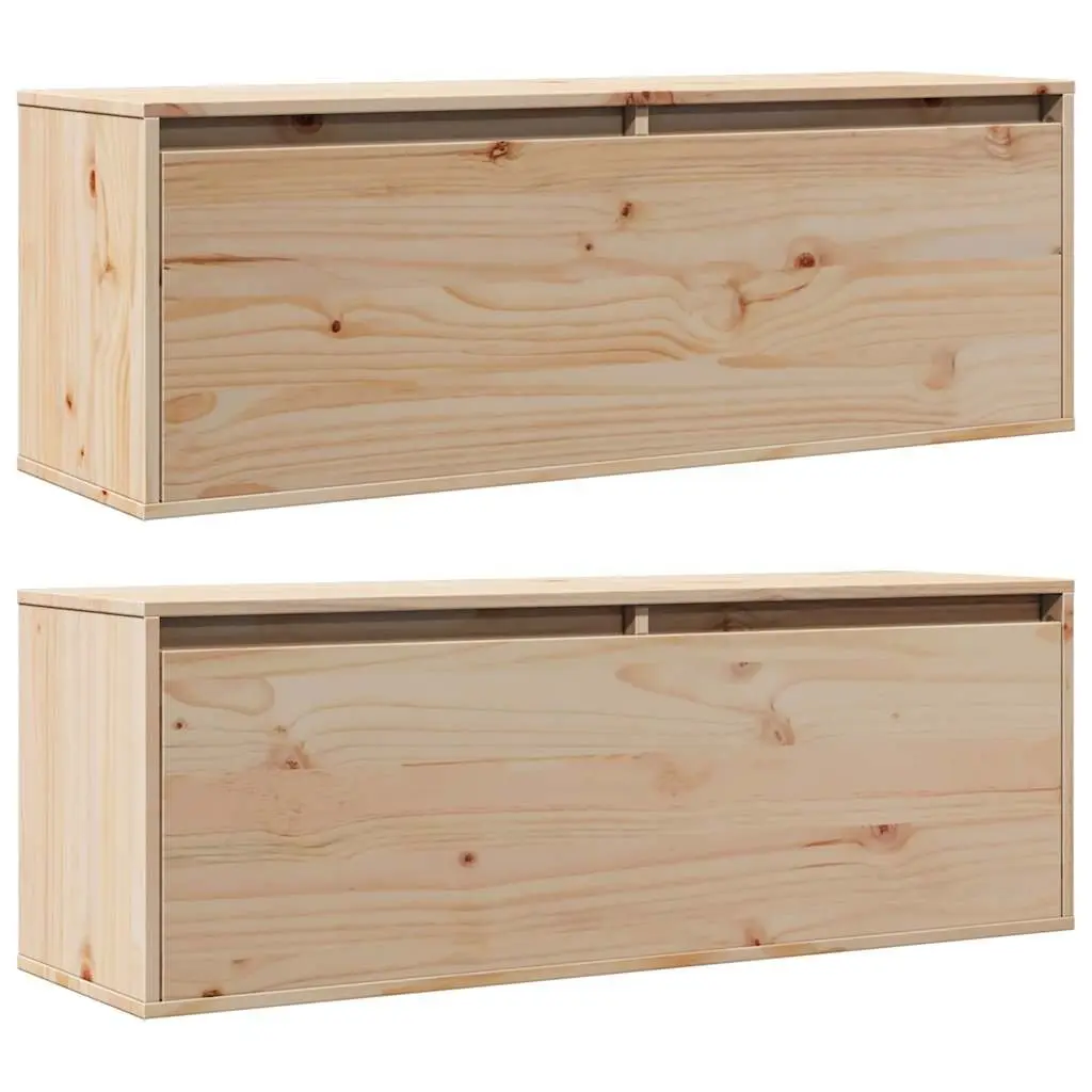 Floating Wall Cabinet 100x30x35 cm Brown Solid Pine