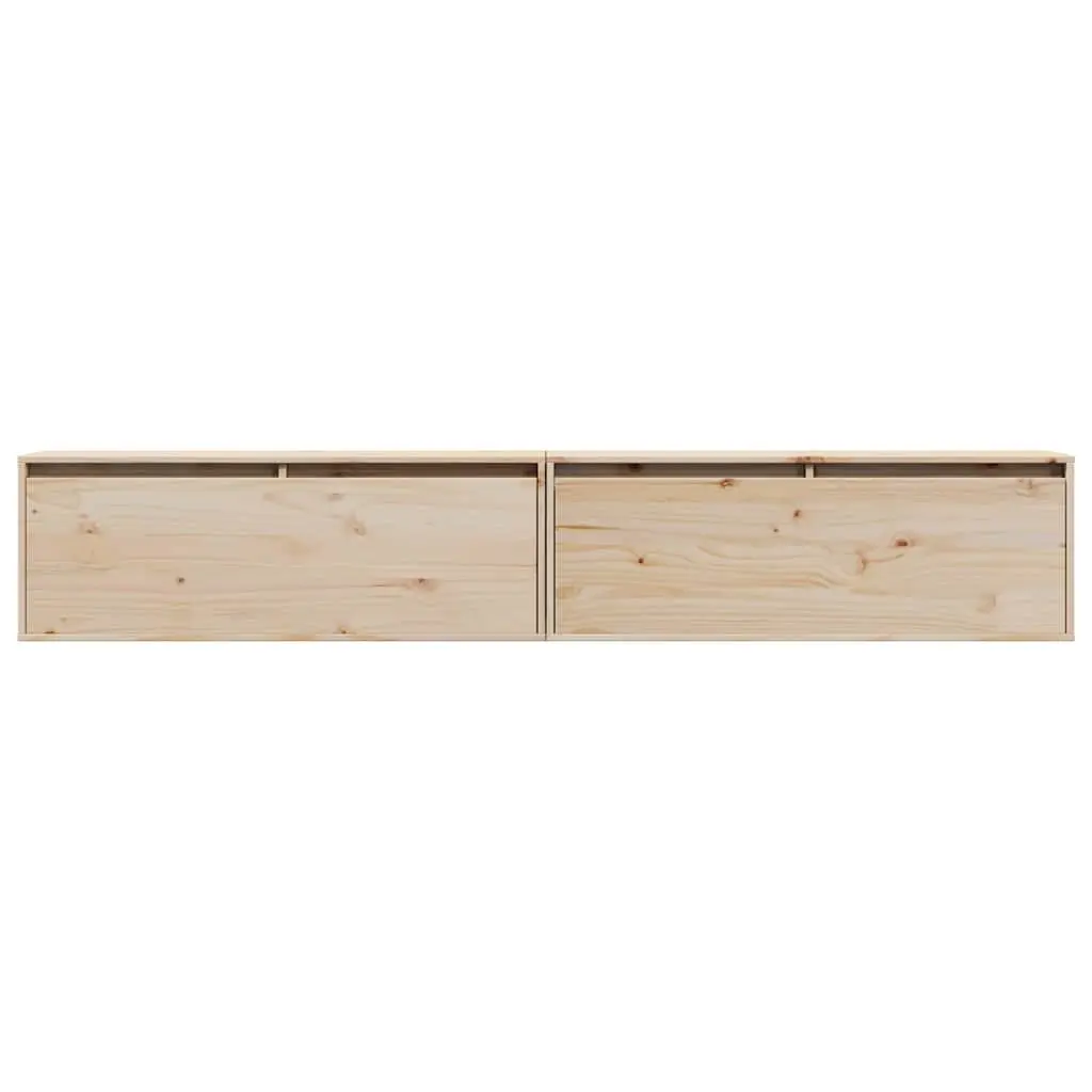 Floating Wall Cabinet 100x30x35 cm Brown Solid Pine