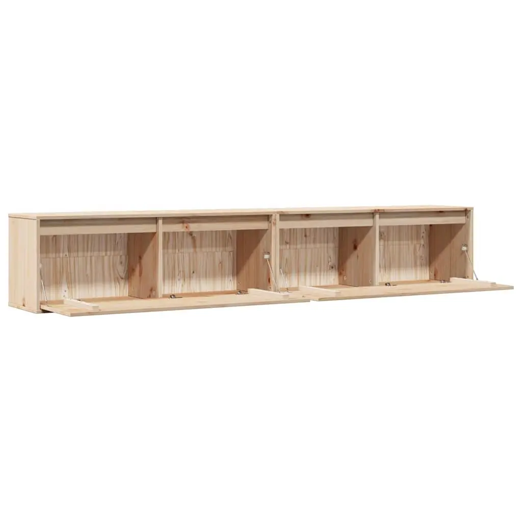 Floating Wall Cabinet 100x30x35 cm Brown Solid Pine