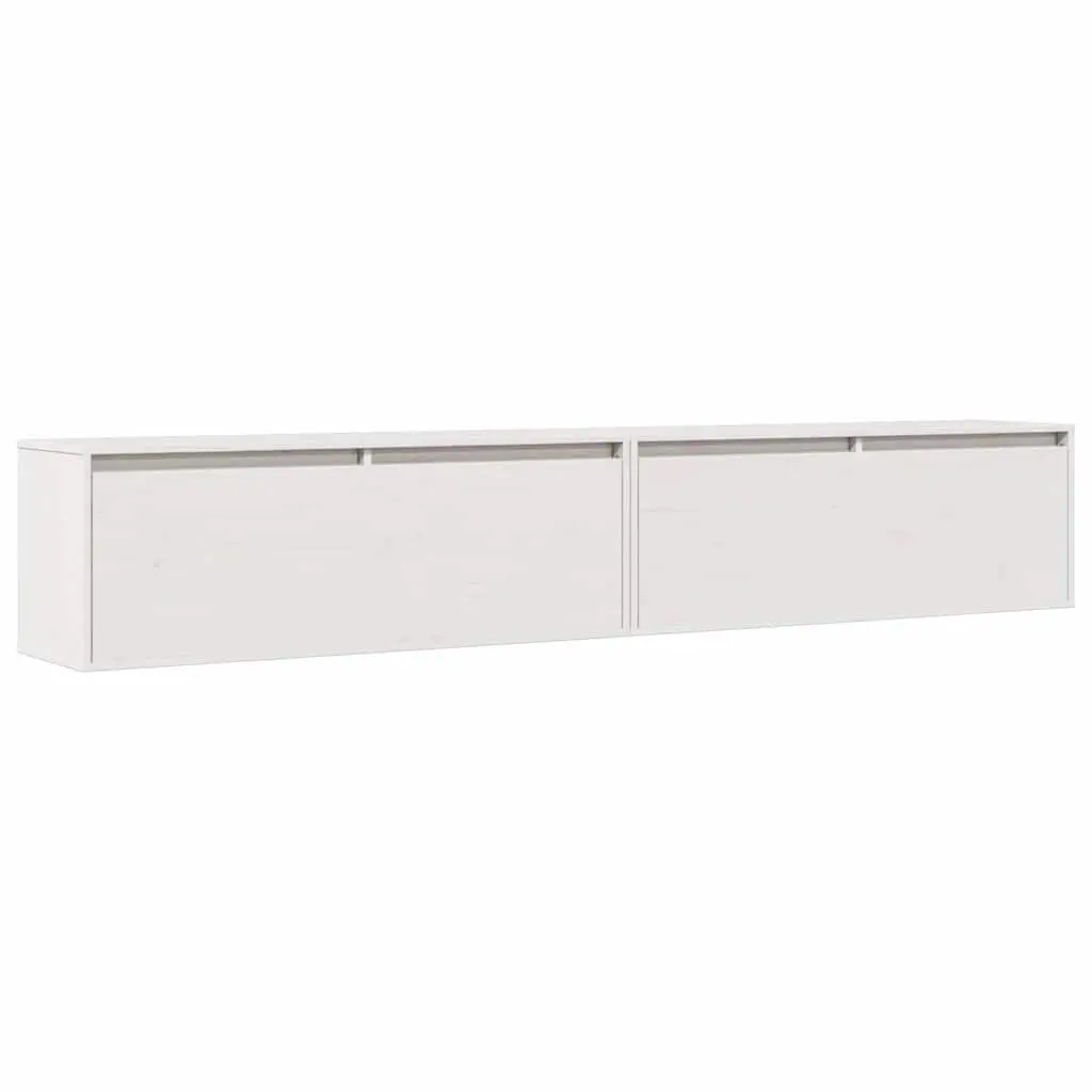 White Wooden Floating Wall Cabinet 100x30x35 cm
