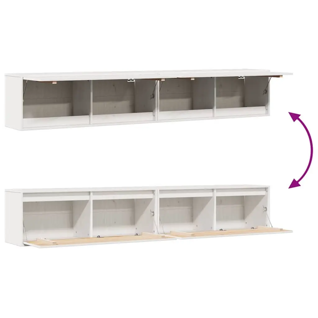 White Wooden Floating Wall Cabinet 100x30x35 cm