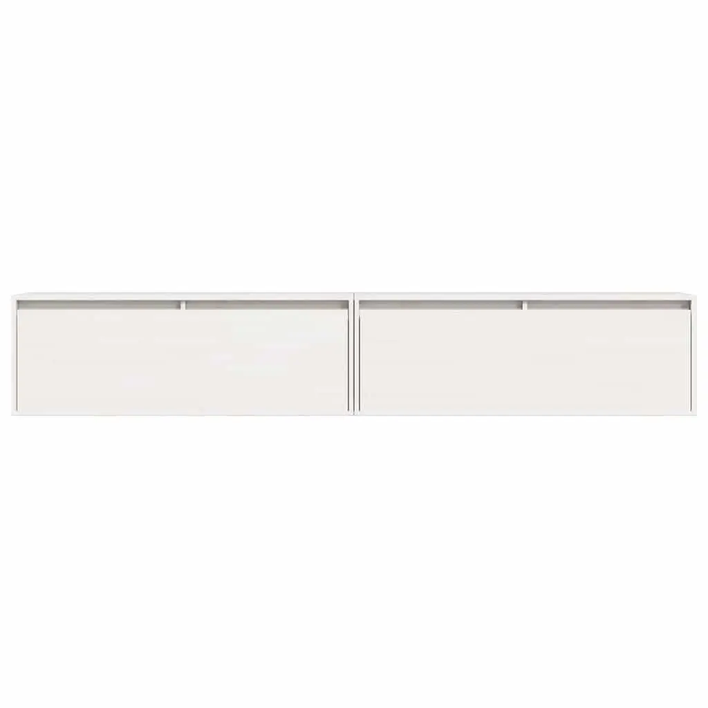 White Wooden Floating Wall Cabinet 100x30x35 cm