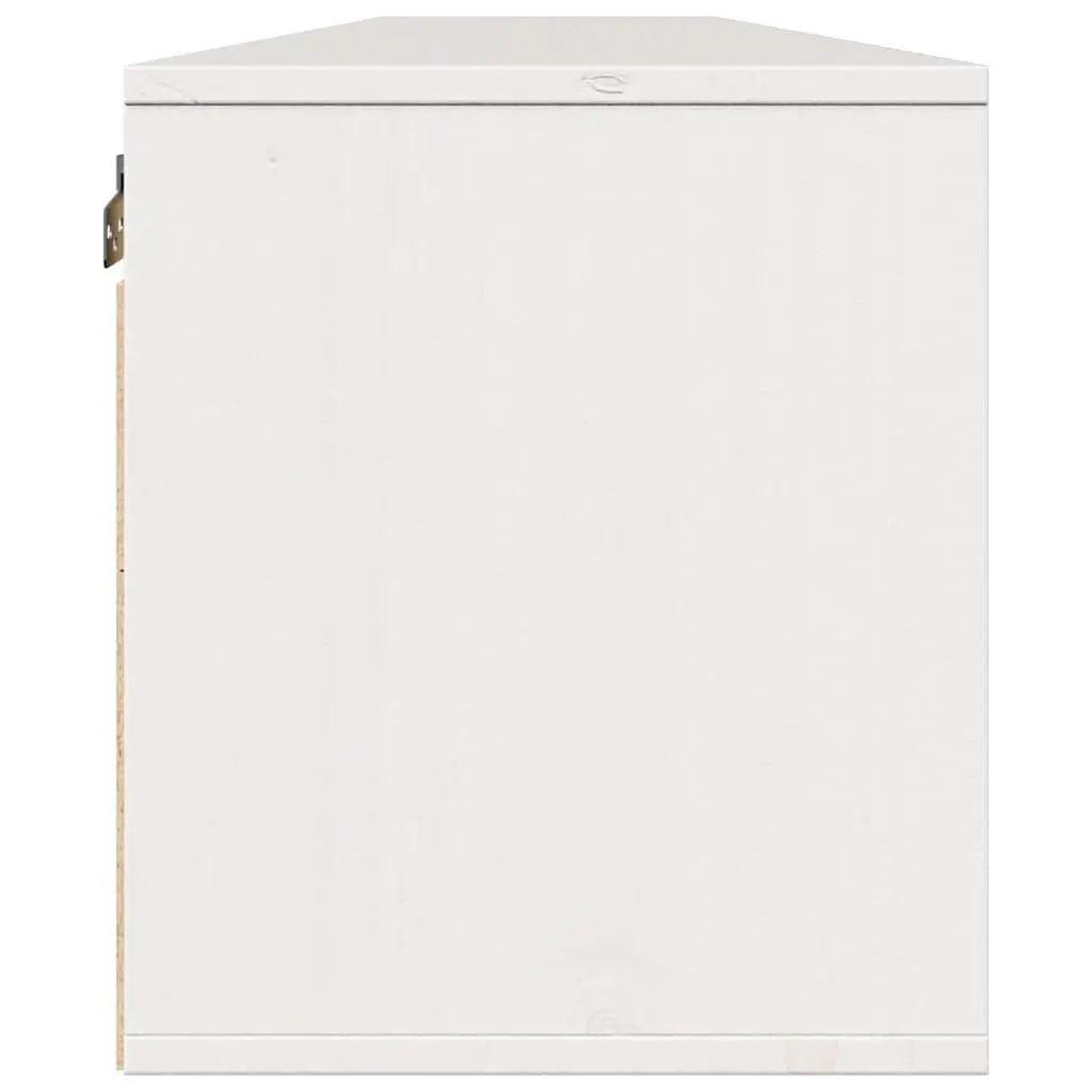 White Wooden Floating Wall Cabinet 100x30x35 cm
