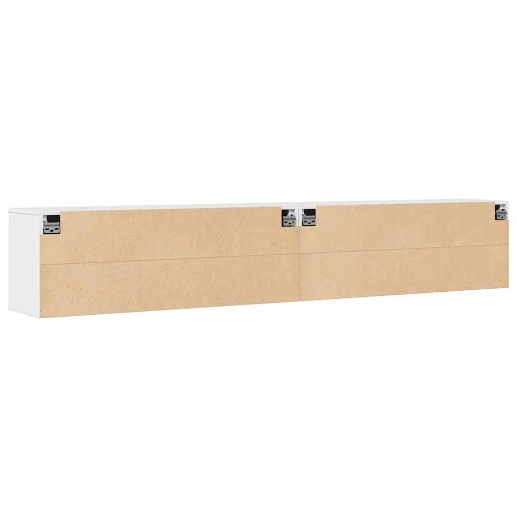 White Wooden Floating Wall Cabinet 100x30x35 cm