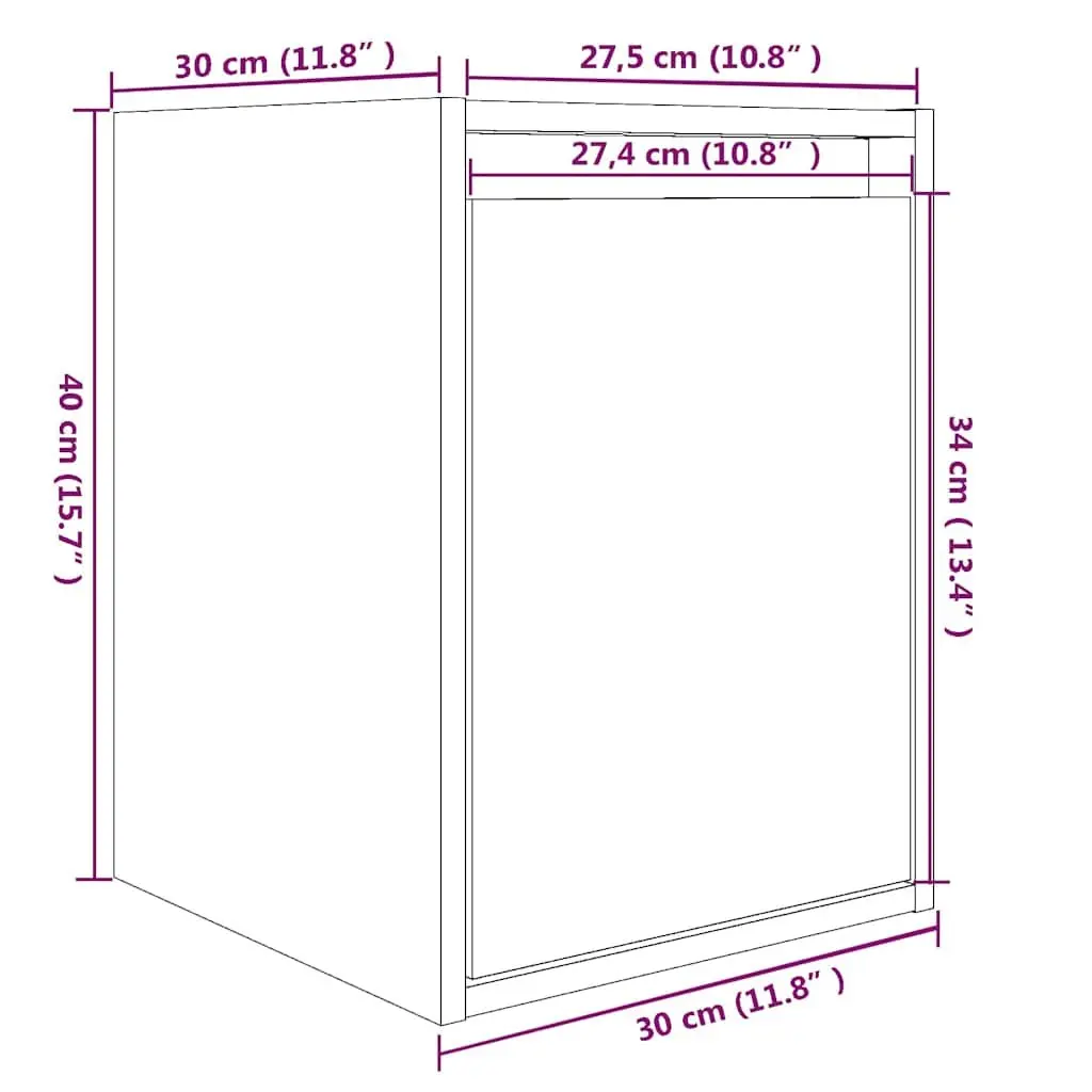 Wall Cabinet Brown Solid Wood 30x30x40cm 2 Pieces
