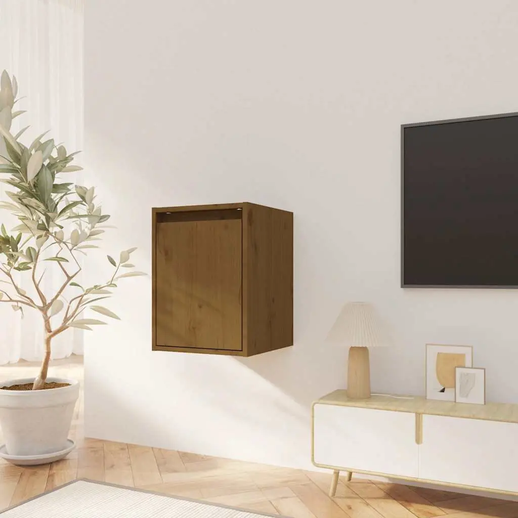 Wall Cabinet Brown Solid Wood 30x30x40cm 2 Pieces