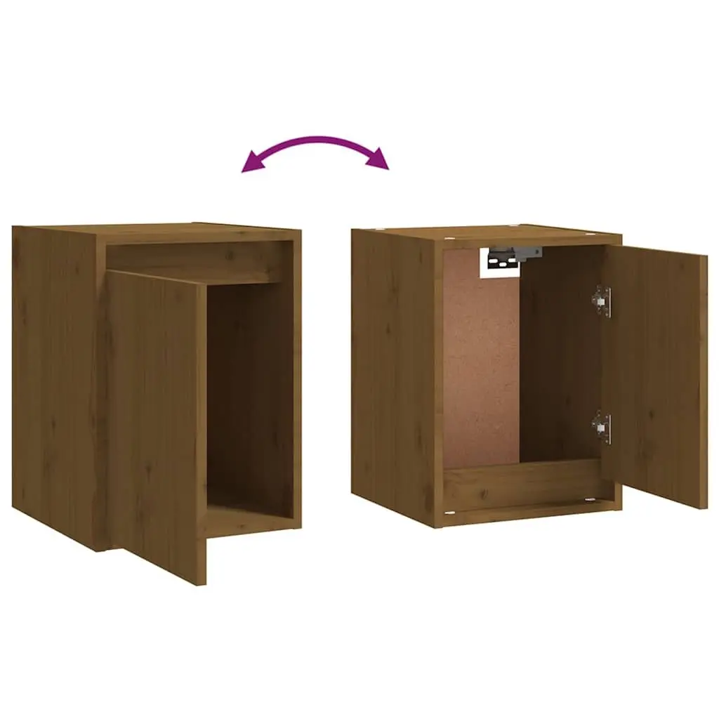 Wall Cabinet Brown Solid Wood 30x30x40cm 2 Pieces