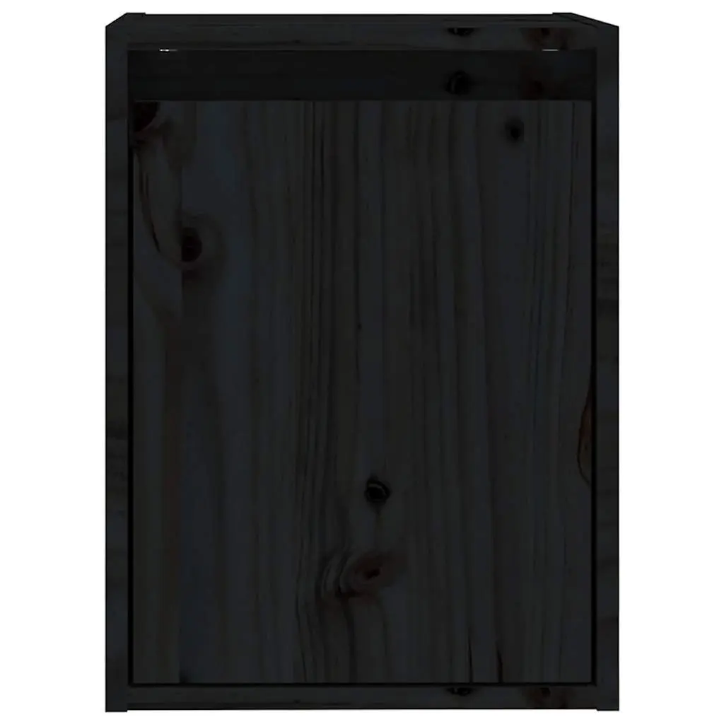 Wall Cabinet Black 30x30x40 cm Solid Wood 2 Piece Floating Shelving Storage Unit