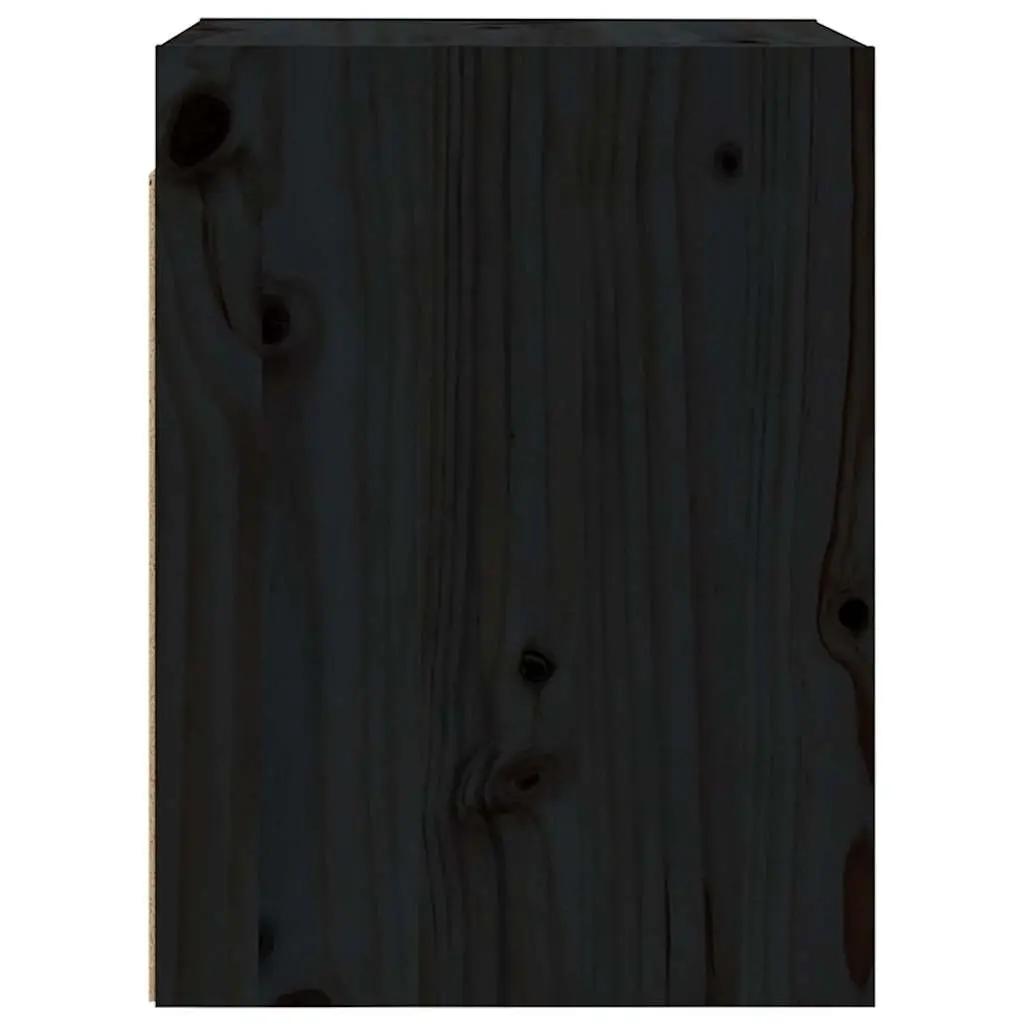 Wall Cabinet Black 30x30x40 cm Solid Wood 2 Piece Floating Shelving Storage Unit