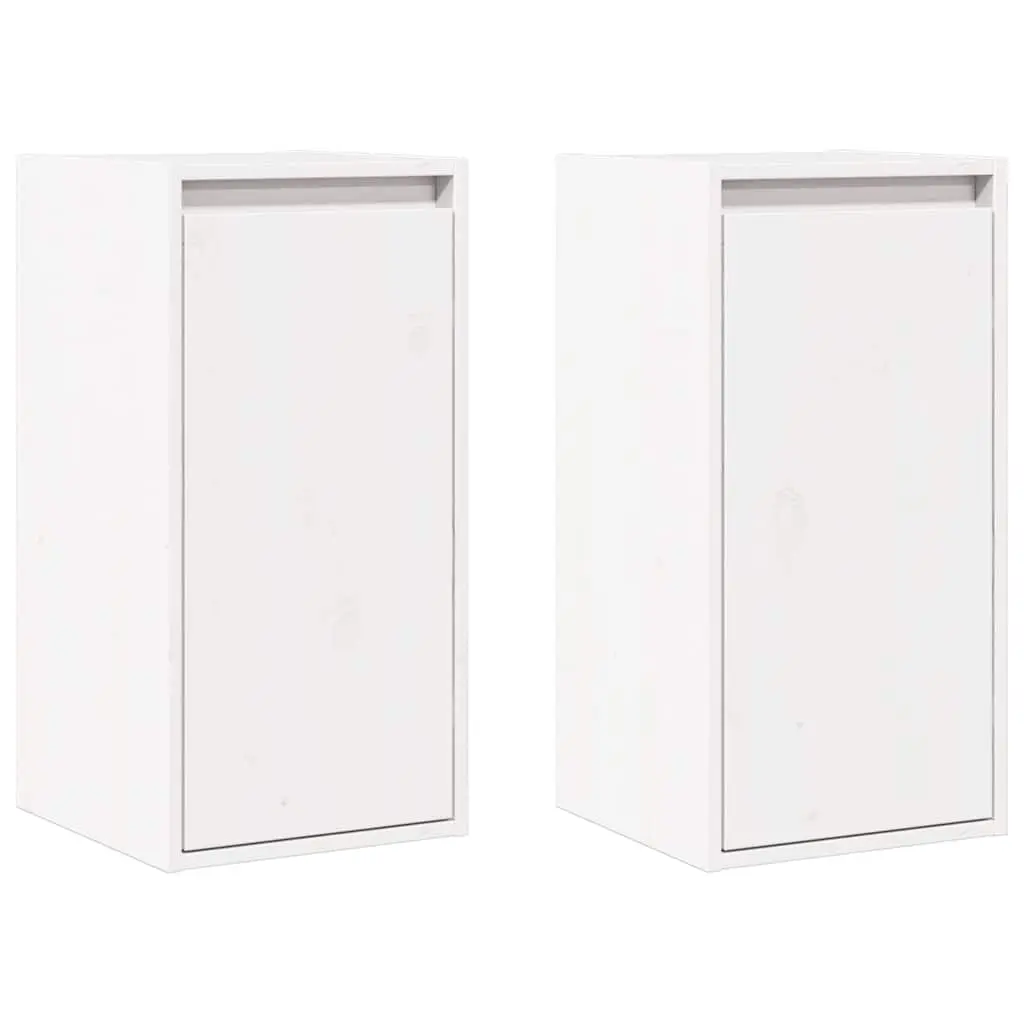 Floating Wall Cabinets 2 pcs White 30x30x60 cm Pine
