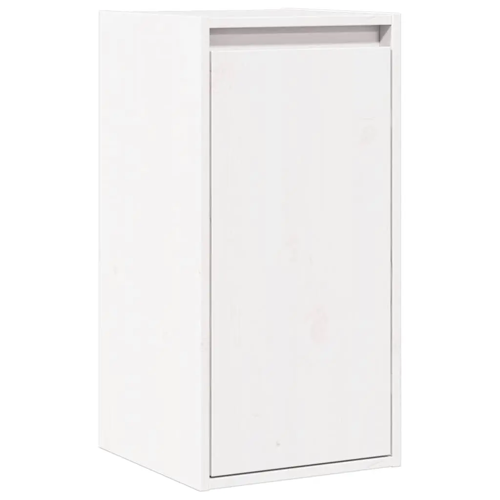 Wall Cabinet White 30x30x100 cm Solid Pine Wood Hanging Storage Shelving Unit