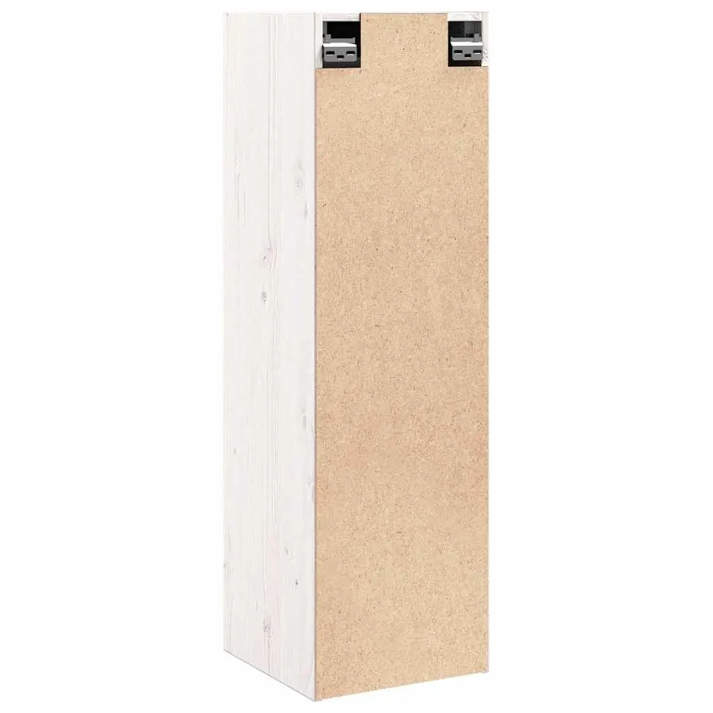 Wall Cabinet White 30x30x100 cm Solid Pine Wood Hanging Storage Shelving Unit