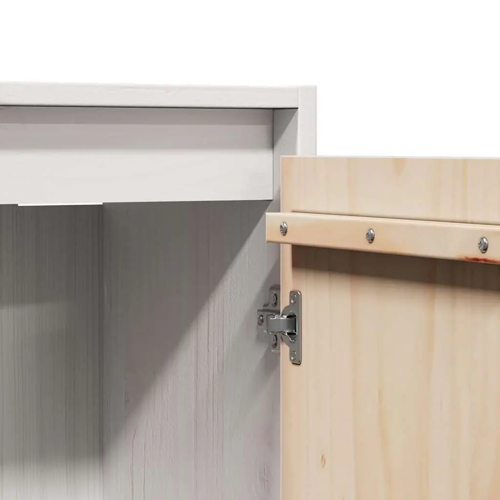 Wall Cabinet White 30x30x100 cm Solid Pine Wood Hanging Storage Shelving Unit