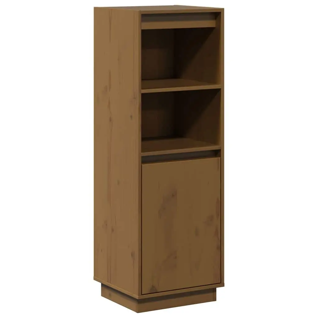 Highboard Solid Wood Brown Storage Cabinet 37W x 34D x 110H cm Pine Wood