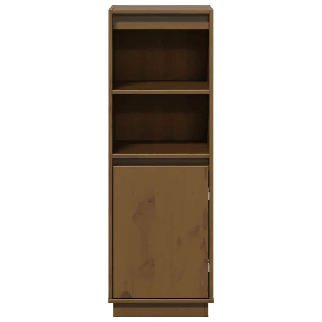 Highboard Solid Wood Brown Storage Cabinet 37W x 34D x 110H cm Pine Wood