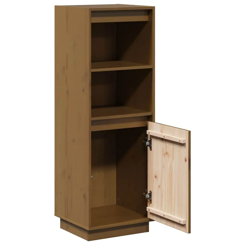 Highboard Solid Wood Brown Storage Cabinet 37W x 34D x 110H cm Pine Wood