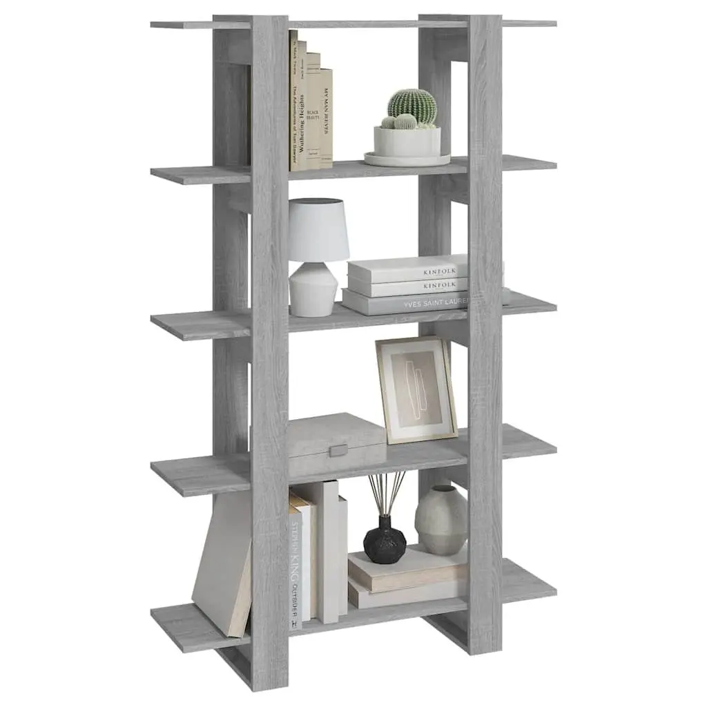 Book Cabinet Room Divider Grey Sonoma Shelving Unit Storage Organiser 100W x 30D x 160H cm