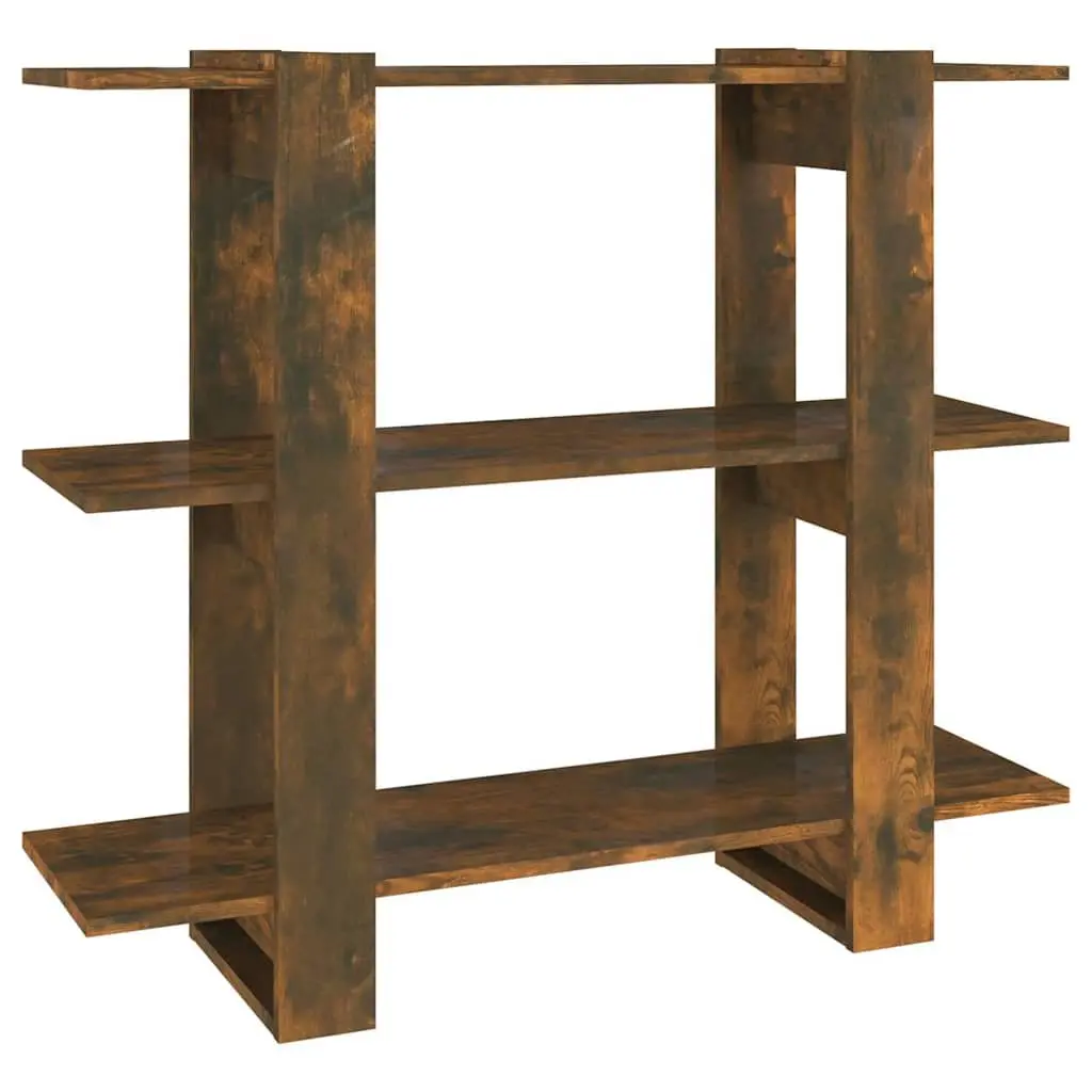 Book Cabinet Room Divider Brown Wooden Storage Shelving Unit