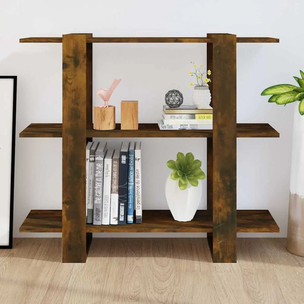 Book Cabinet Room Divider Brown Wooden Storage Shelving Unit