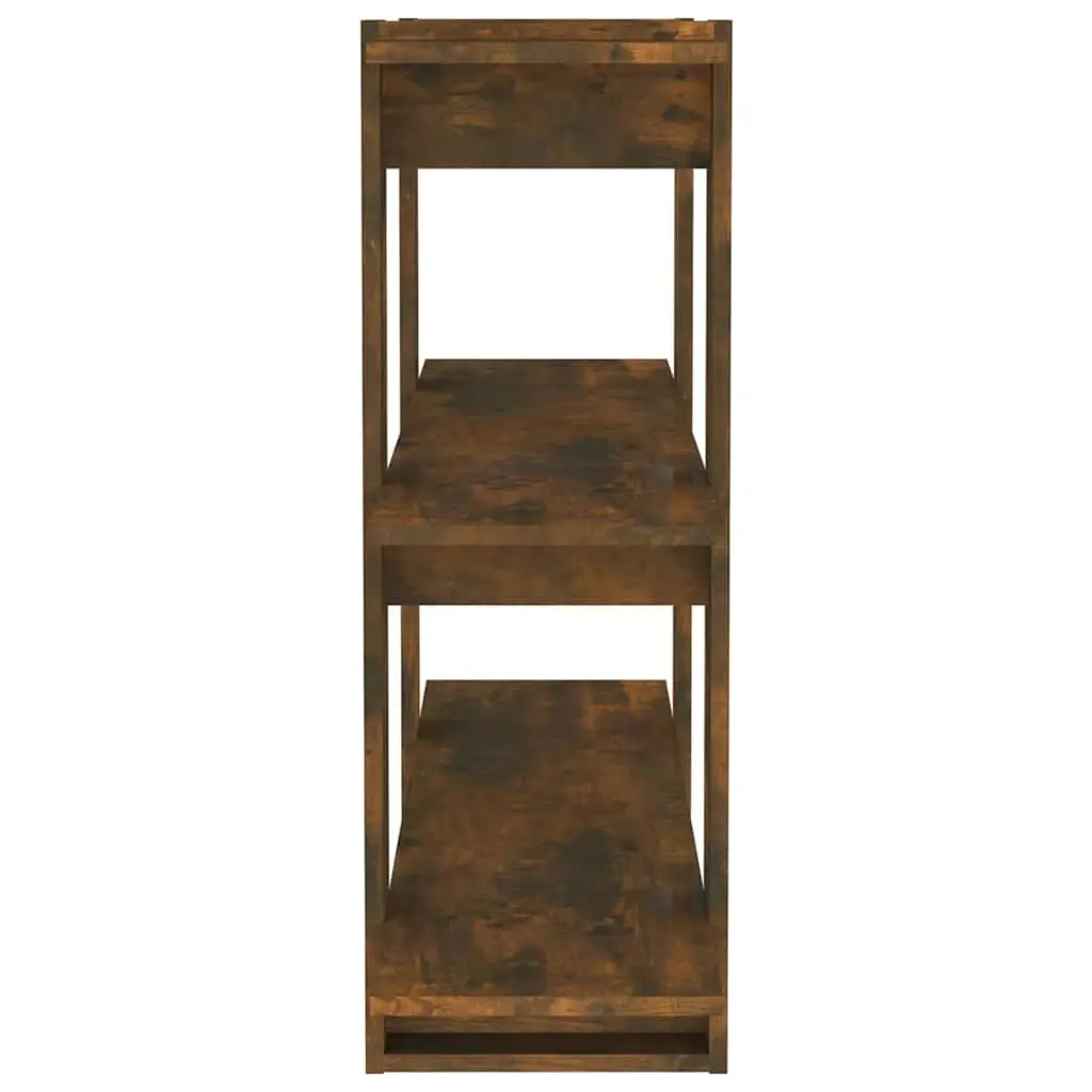 Book Cabinet Room Divider Brown Wooden Storage Shelving Unit