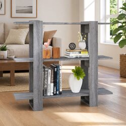 Grey Sonoma Book Cabinet and Room Divider 100x30x87cm