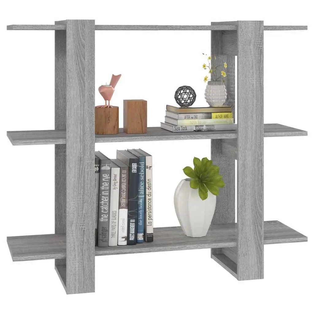 Grey Book Shelf Storage Cabinet Room Divider 100x30x87cm
