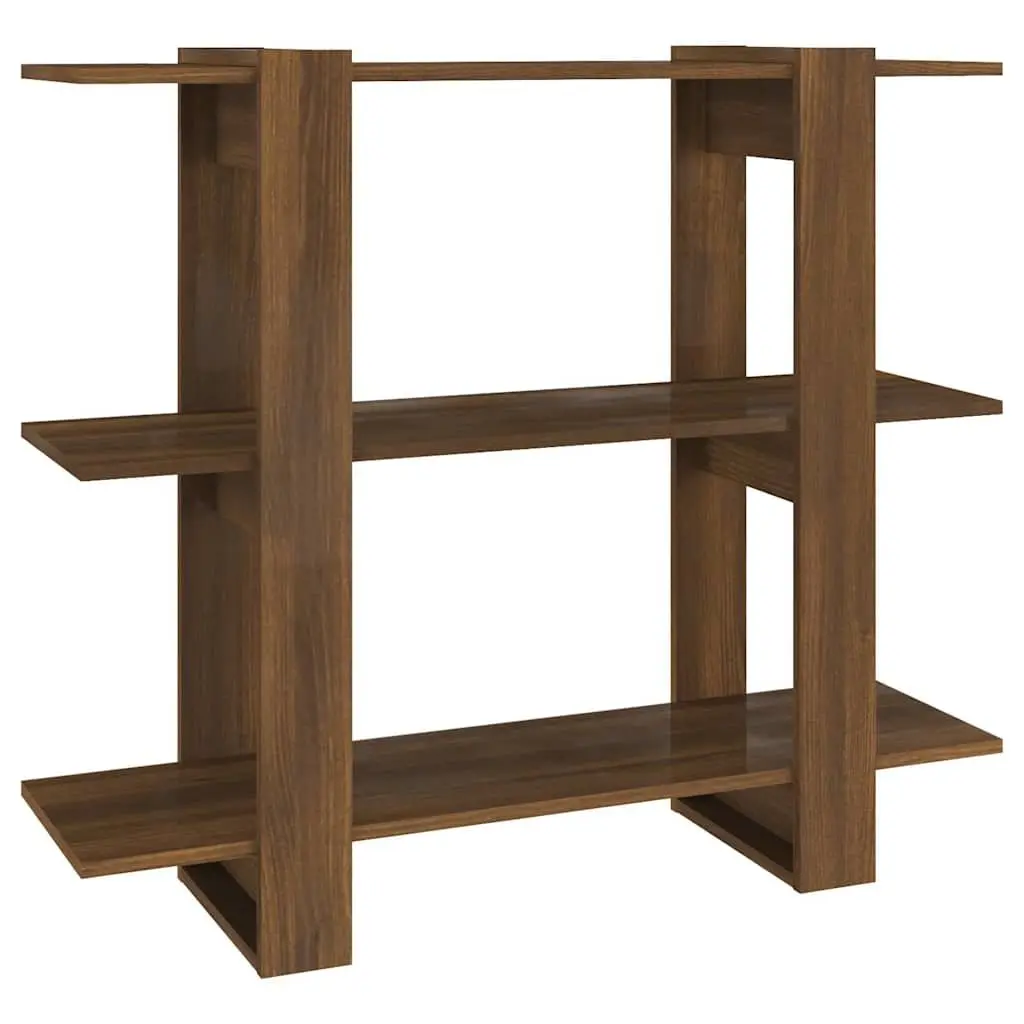 Brown Bookcase Room Divider 100x30x87cm Storage Shelf