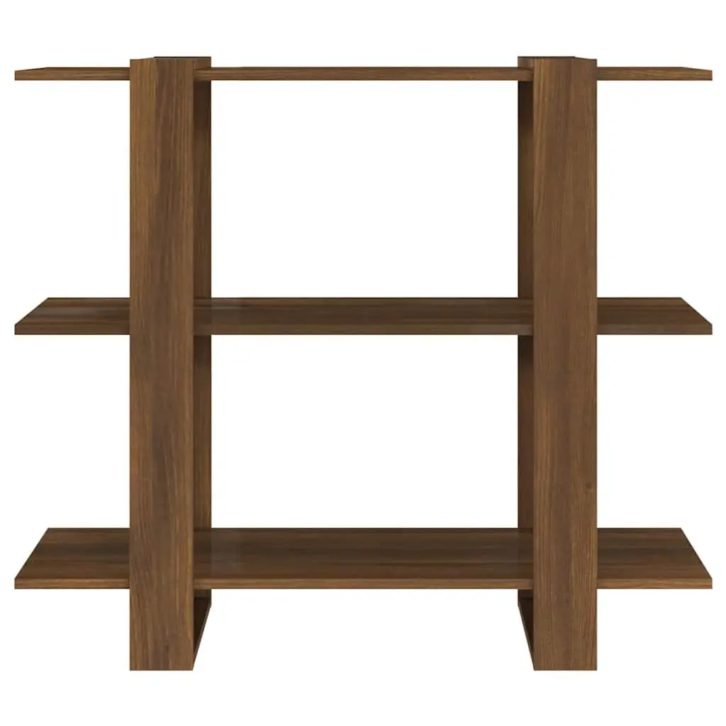 Brown Bookcase Room Divider 100x30x87cm Storage Shelf