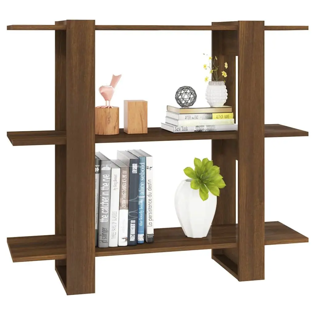 Brown Bookcase Room Divider 100x30x87cm Storage Shelf