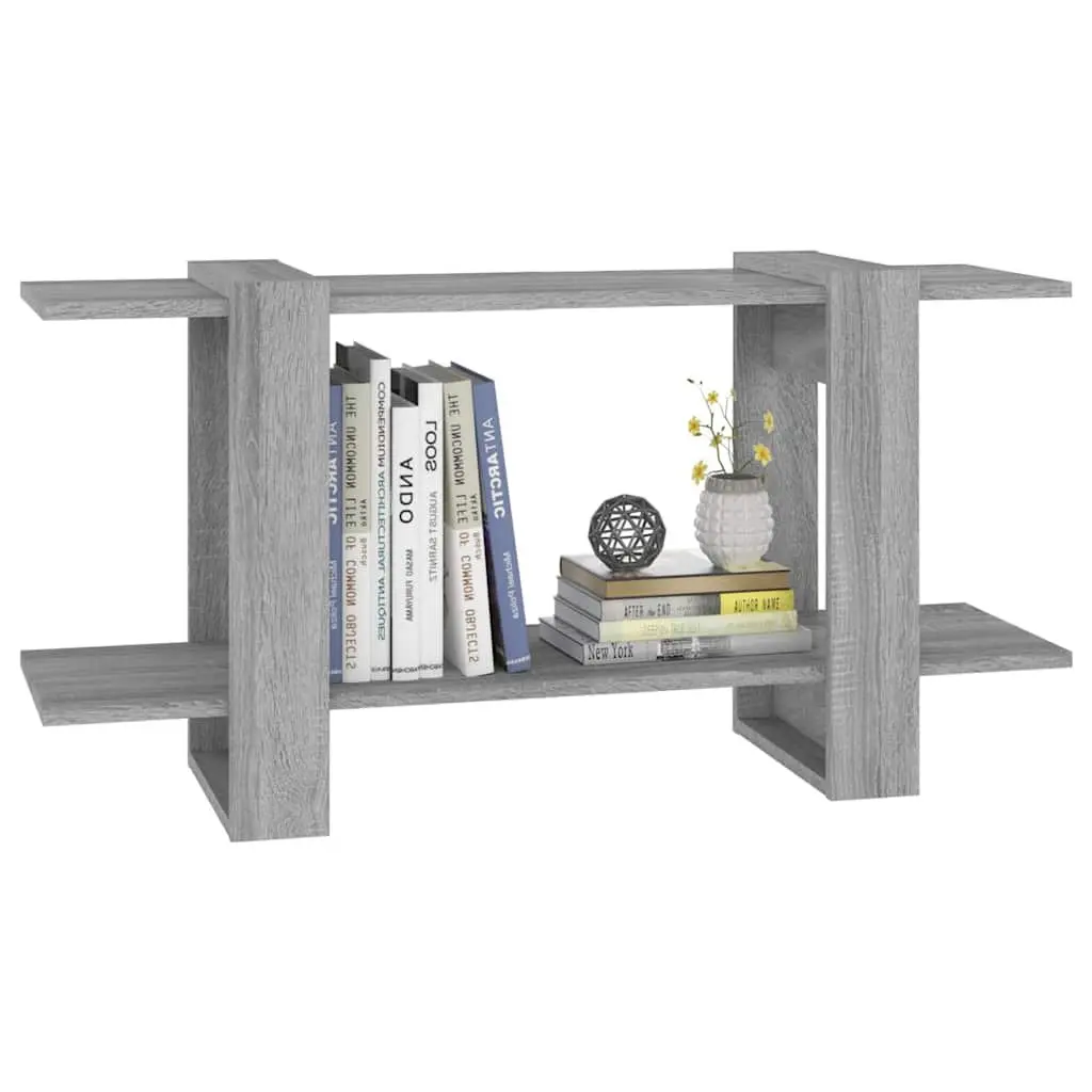 Book Cabinet Grey 100x30x51cm Engineered Wood Shelving Unit Storage Organiser Display Furniture