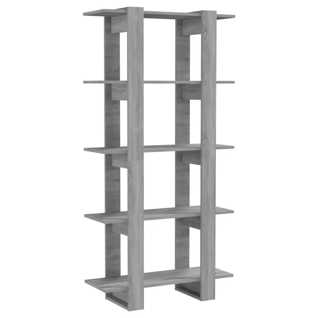 Engineered Wood Book Cabinet Grey Sonoma Room Divider Storage Shelving 80x30x160cm