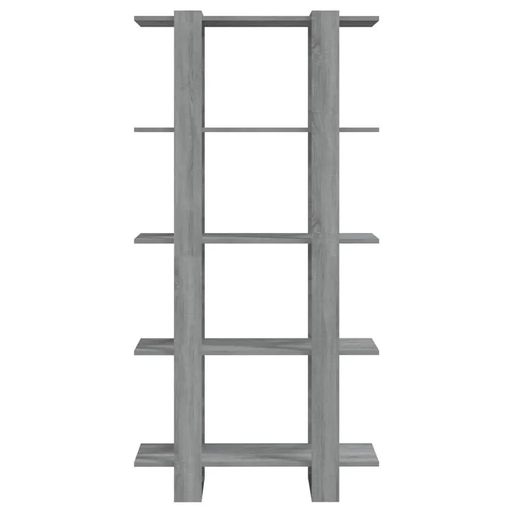 Engineered Wood Book Cabinet Grey Sonoma Room Divider Storage Shelving 80x30x160cm