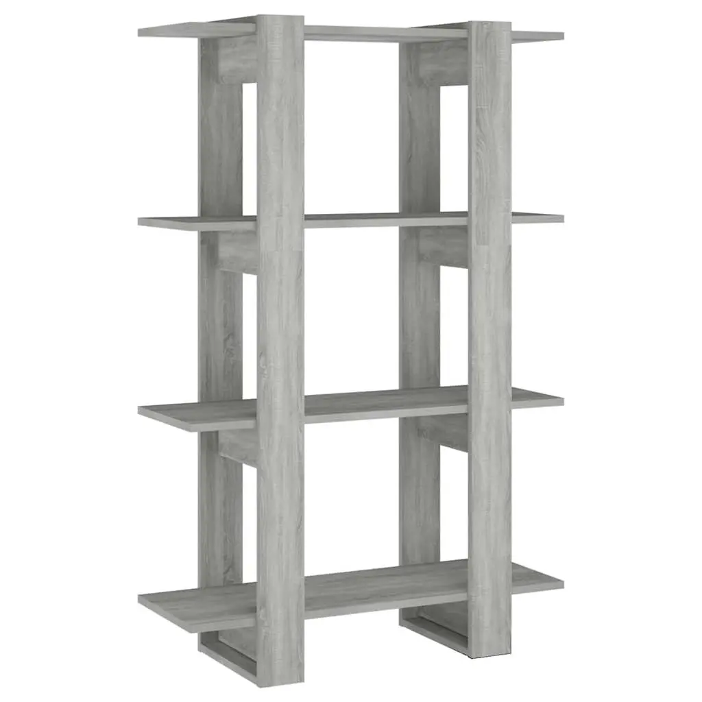 Book Cabinet Grey Wooden Shelving Unit Room Divider Storage Organiser 80 x 30 x 123.5 cm