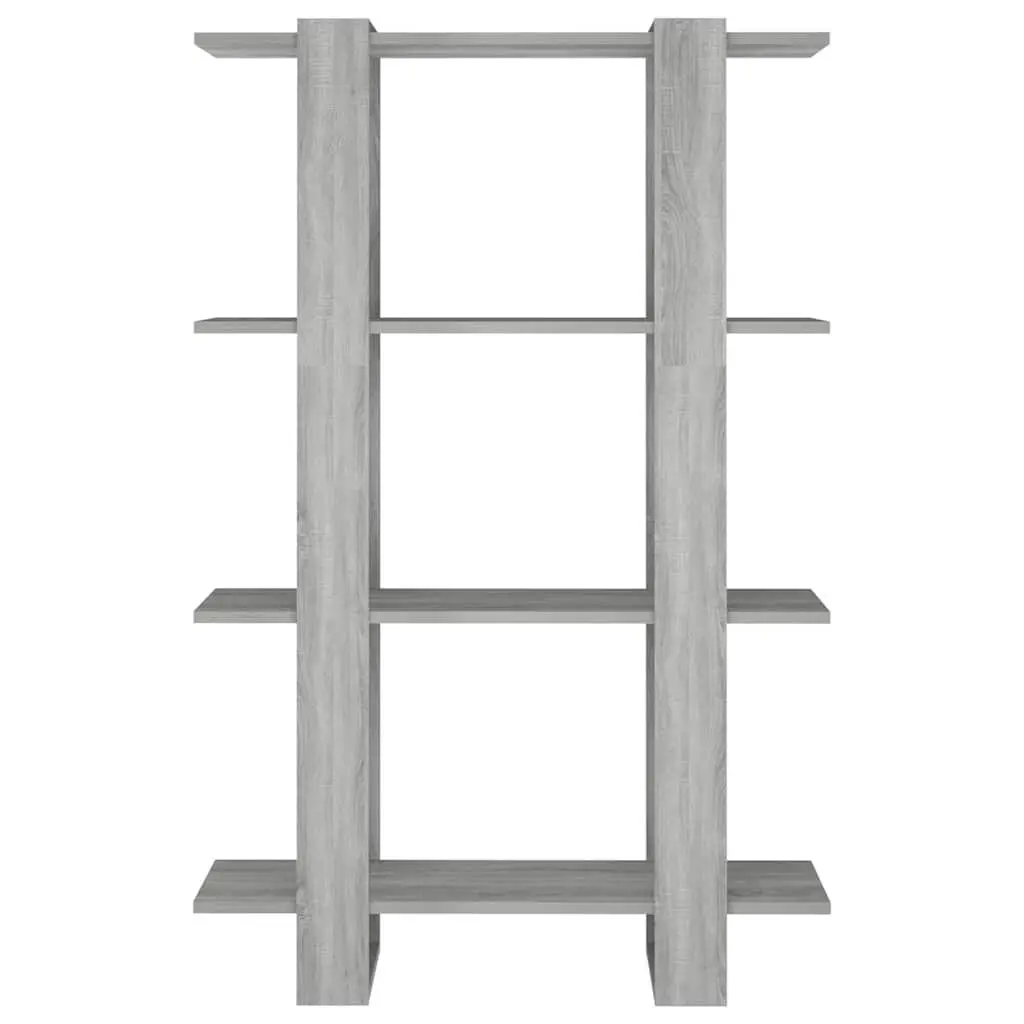Book Cabinet Grey Wooden Shelving Unit Room Divider Storage Organiser 80 x 30 x 123.5 cm