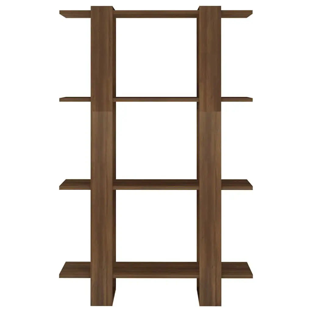 Book Cabinet Room Divider Wooden Shelving Unit Brown Oak 80x30x123.5cm