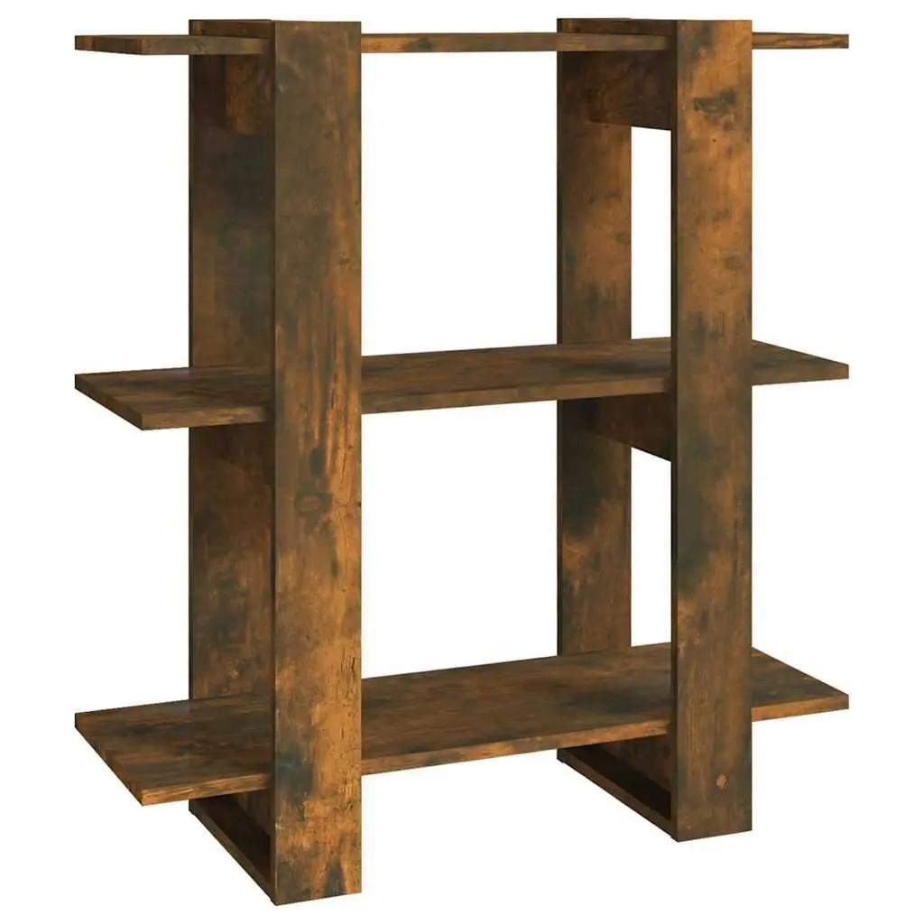 Wooden Book Storage Unit Brown Room Divider Shelf 80Wx30Dx87H cm
