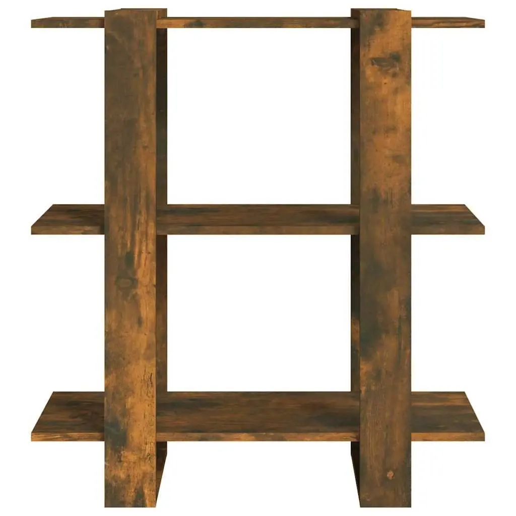 Wooden Book Storage Unit Brown Room Divider Shelf 80Wx30Dx87H cm