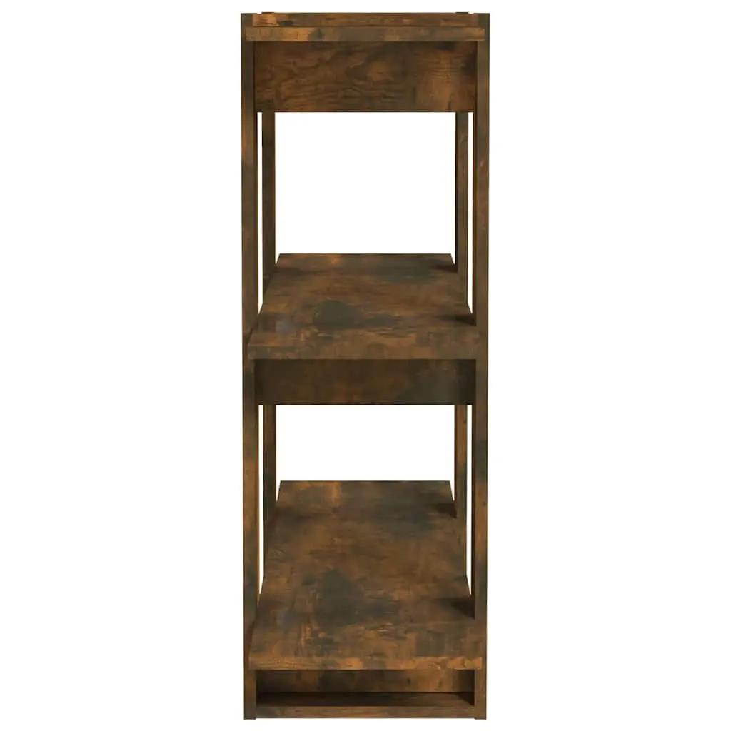 Wooden Book Storage Unit Brown Room Divider Shelf 80Wx30Dx87H cm