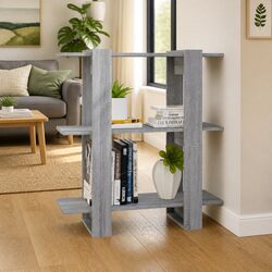 Grey Wooden Book Cabinet and Room Divider 80x30x87cm