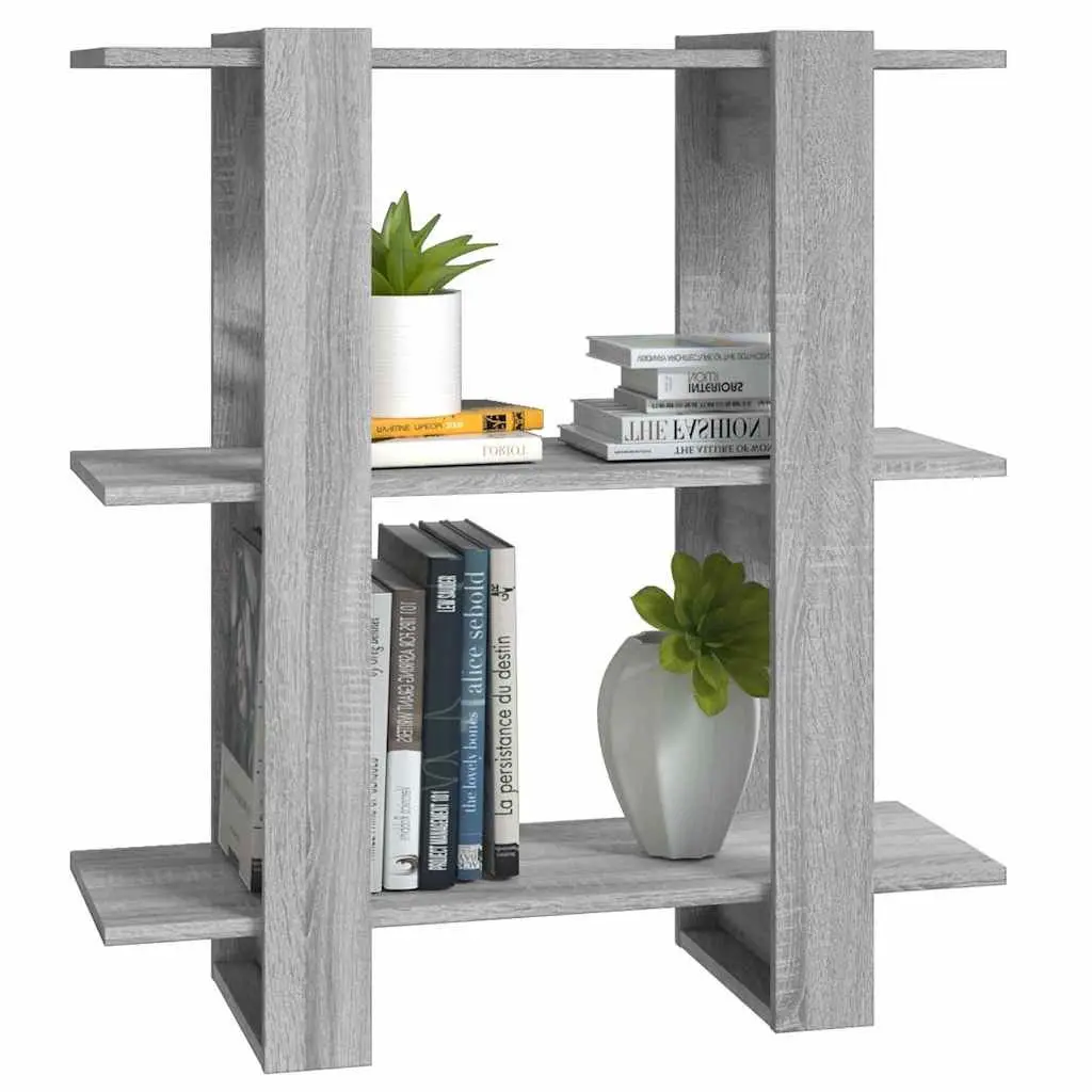 Book Cabinet Room Divider Grey 80x30x87cm Wooden Storage Organiser