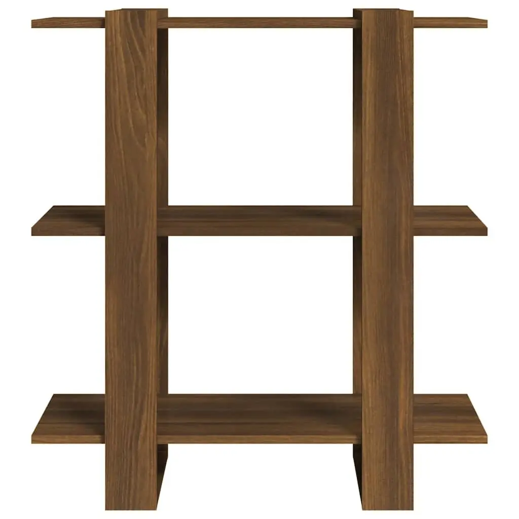Book Cabinet Room Divider Brown Oak Storage Shelf 80W x 30D x 87H cm Wood