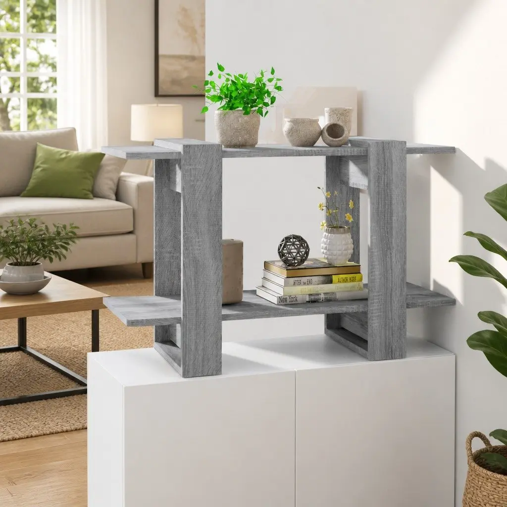 Book Cabinet Room Divider Grey Sonoma Oak Storage Shelving Unit